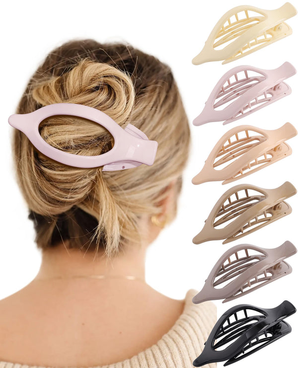 6Pcs French Flat Hair Clips for Women