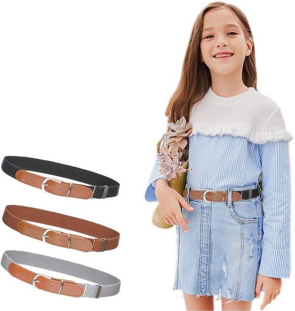 3 Pcs Kids Girls Elastic Belts