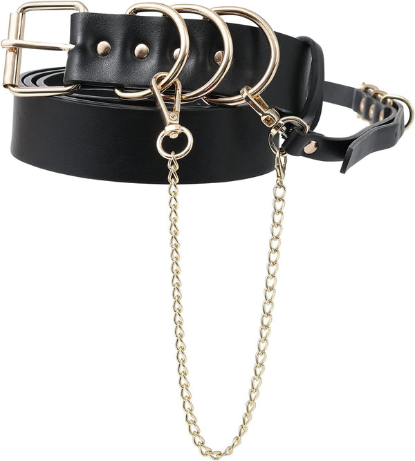 Women PU Leather Punk Waist Belt