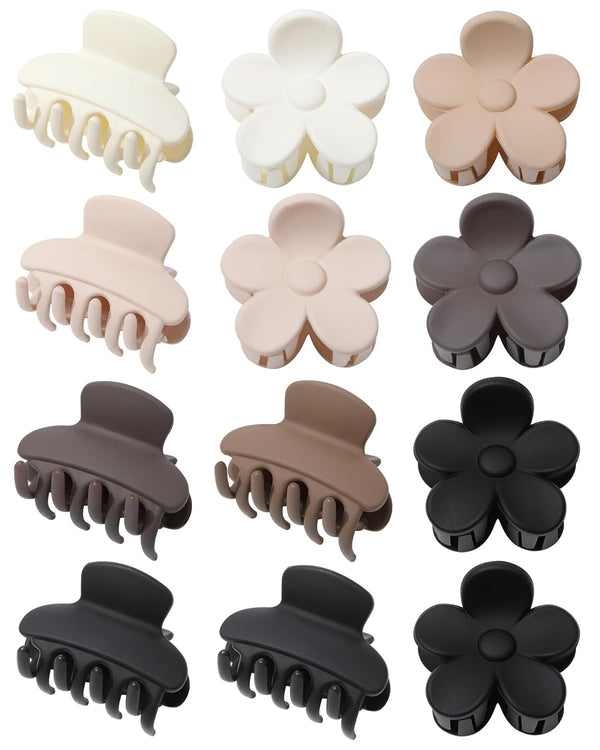 12pcs Small Butterfly Hair Clips Flower Small Claw Clips