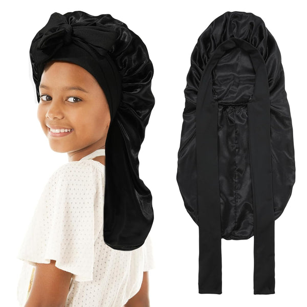 Kids Double Layer Long Hair Bonnet for Sleeping