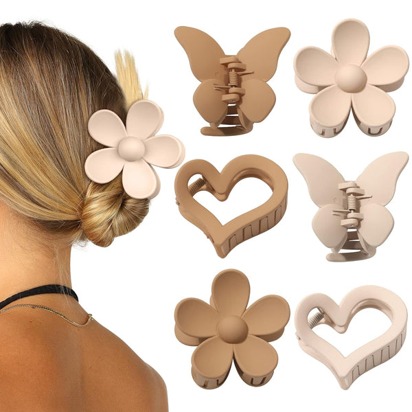 6Pcs Butterfly Hair Claw Clip Cute Flower Hair Clips