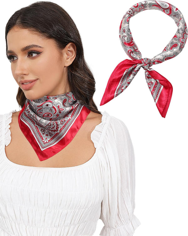 4PCS 23 ” Satin Bandanas for Women Hair Scarf