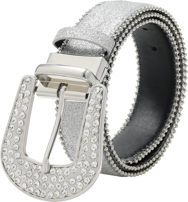 Rhinestone Reversible Belt for Women